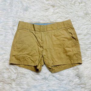 J. Crew NWT Womens 100% Cotton Chino Broke In Tan 4" Inseam Shorts  Size 2